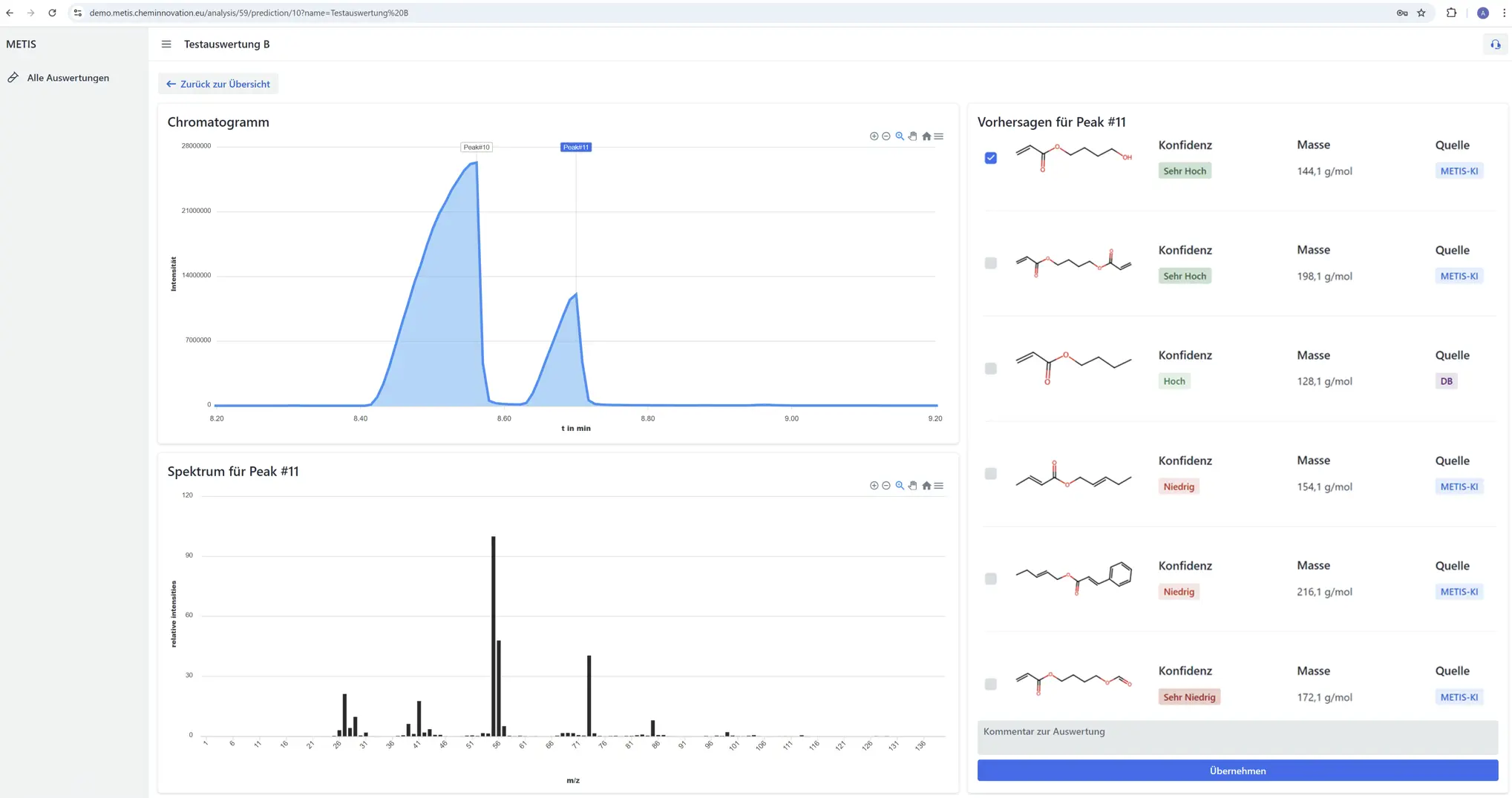 METIS app screenshot
